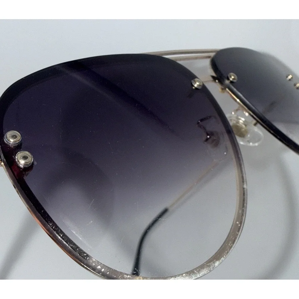 Vivien Fang 87247 Polarized Aviator Sunglasses Gold Purple Gradient 145mm